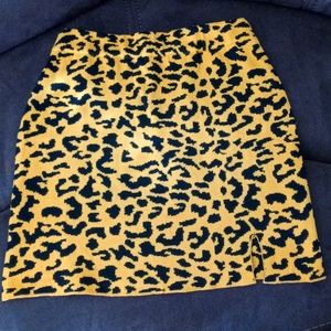Yellow and Black Cheetah print mini skirt